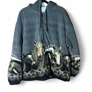 Black Mountain Denim Horses Ultra Plush Fleece Horse Jacket 3X